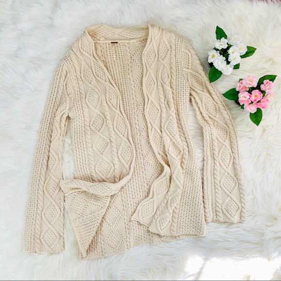 Free People Sweaters - ❤️ Free People Cream Knitted Cardigan Sz L ❤️